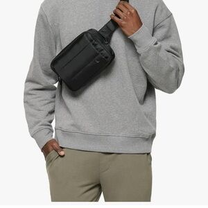 Lole Black quilted Crossbody Bag with hand warmer compartment